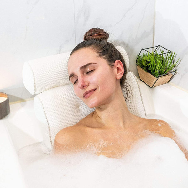 Alwyn Home 3D Mesh Spa Bath Pillow Home Massage Relax Neck&Back Support ...